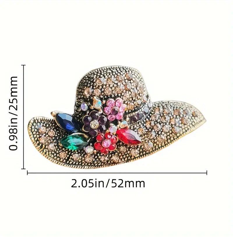 Spille & Fermagli: Brosche Hut -Strass -Blume – Nuovo e nell'imballaggio originale da Glattbrugg venduto da majuska01 1
