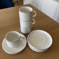Kaffeetassen und Untertassen vcMaisons du Monde weiss Goldra