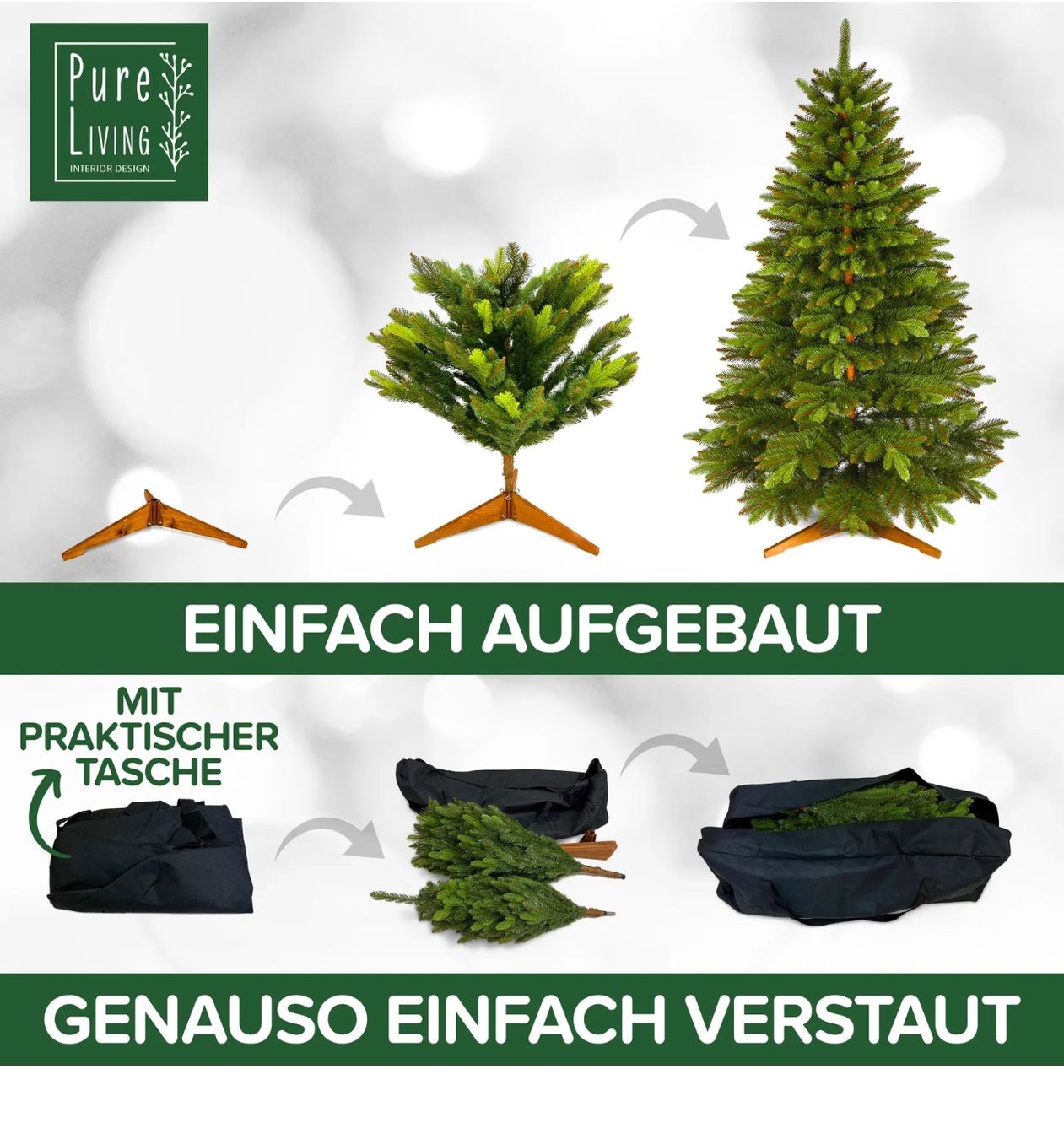 Alle Dekorationen: +deluxe  Weihnachtsbaum Christbaum Tannenbaum 220 cm – Neu und originalverpackt aus Amriswil von JaJa-Express 5