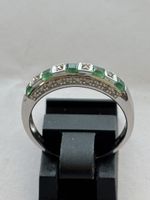 Ring Weissgold 750 Smaragd / Diamanten guter Zustand