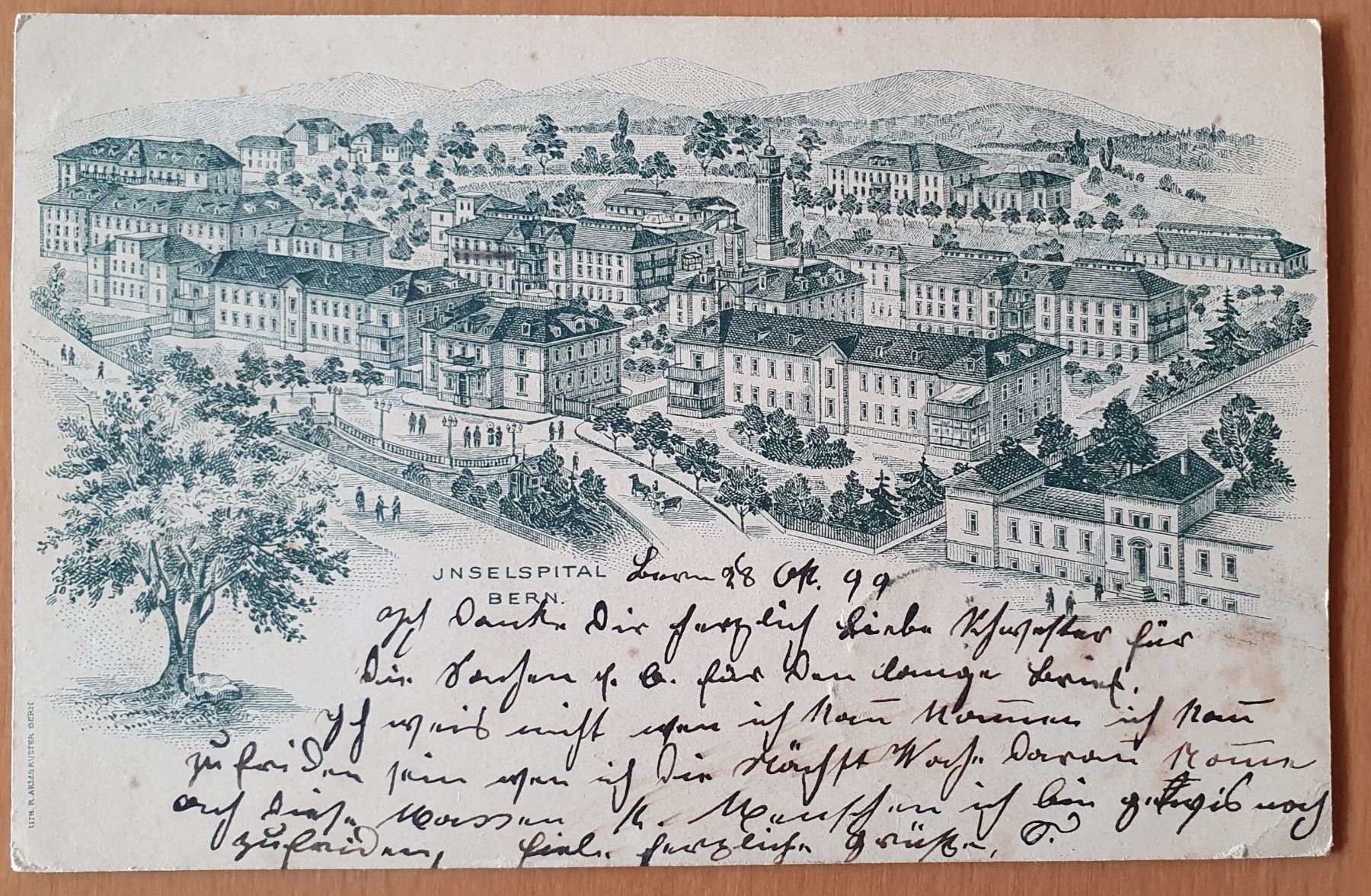 Ansichtskarten: Inselspital Bern 1899 – Gebraucht aus Kreuzlingen von Rschweiz1