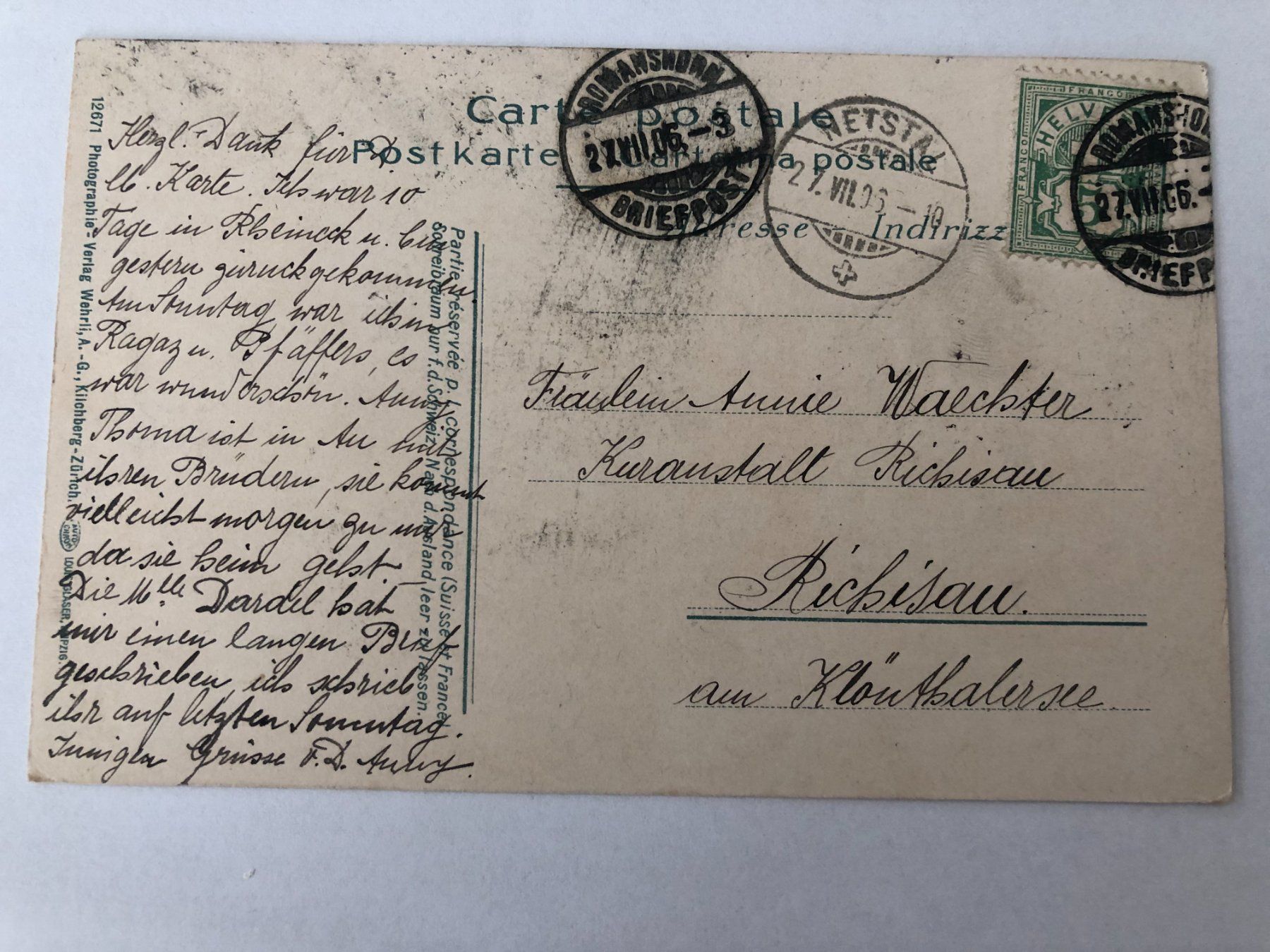 Cartes postales: Rheineck  1906 – D'occasion à Pfäffikon ZH par Waltoversand 1