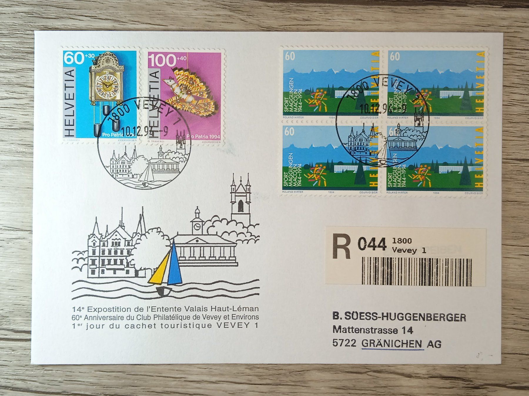 Tutti i francobolli: TR51 Enveloppe + Timbre Suisse 1994 – Usato da Cousset venduto da Patrick_Collections