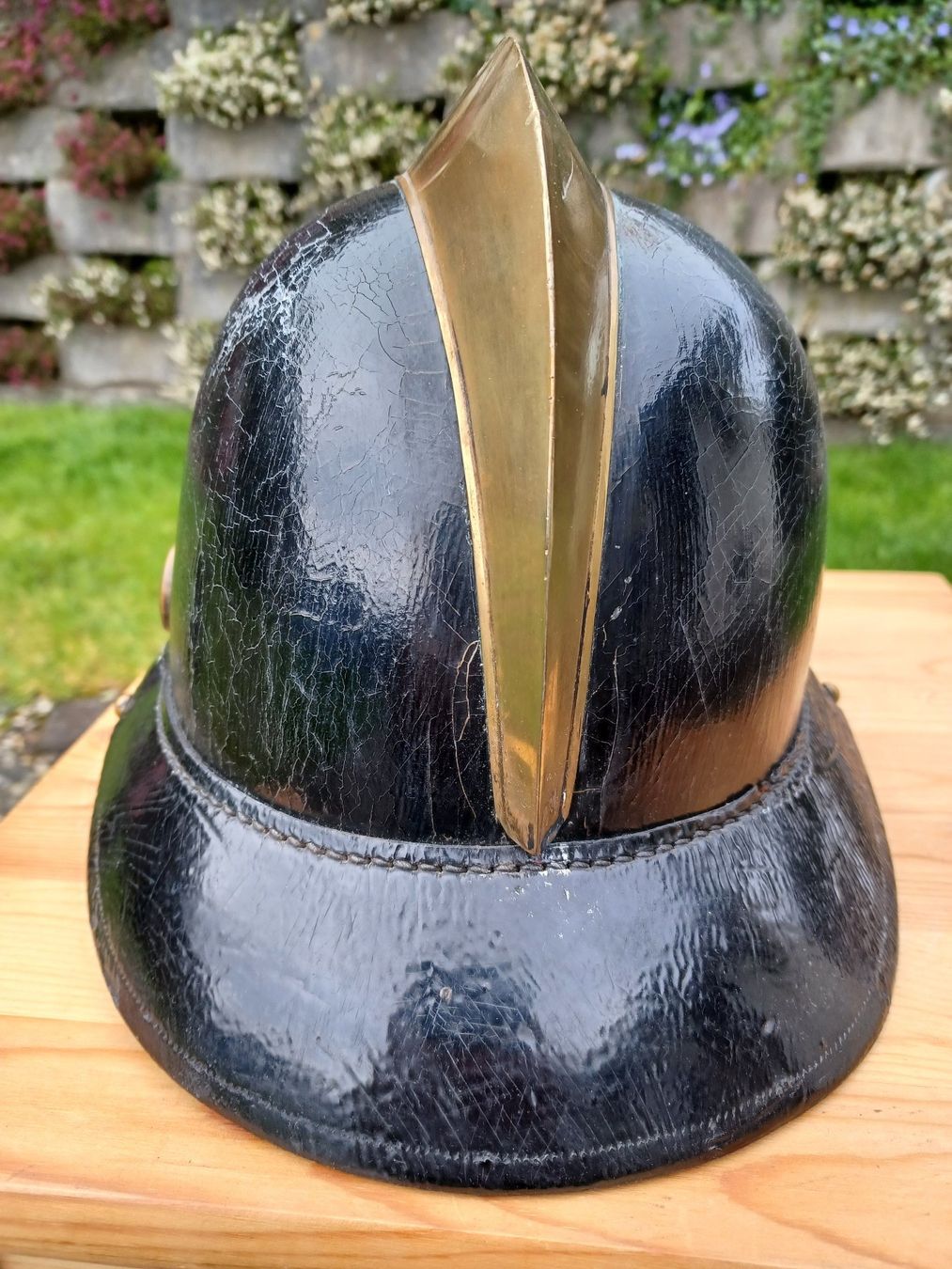 Uniformi: 1 alter Lederhelm, AK, Feuerwehr, antik – Usato da Horw venduto da Mikesch108 2