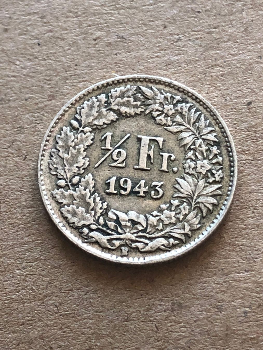 Alle Münzen: 50 Rp. 1943 – Gebraucht aus Schötz von Odpa