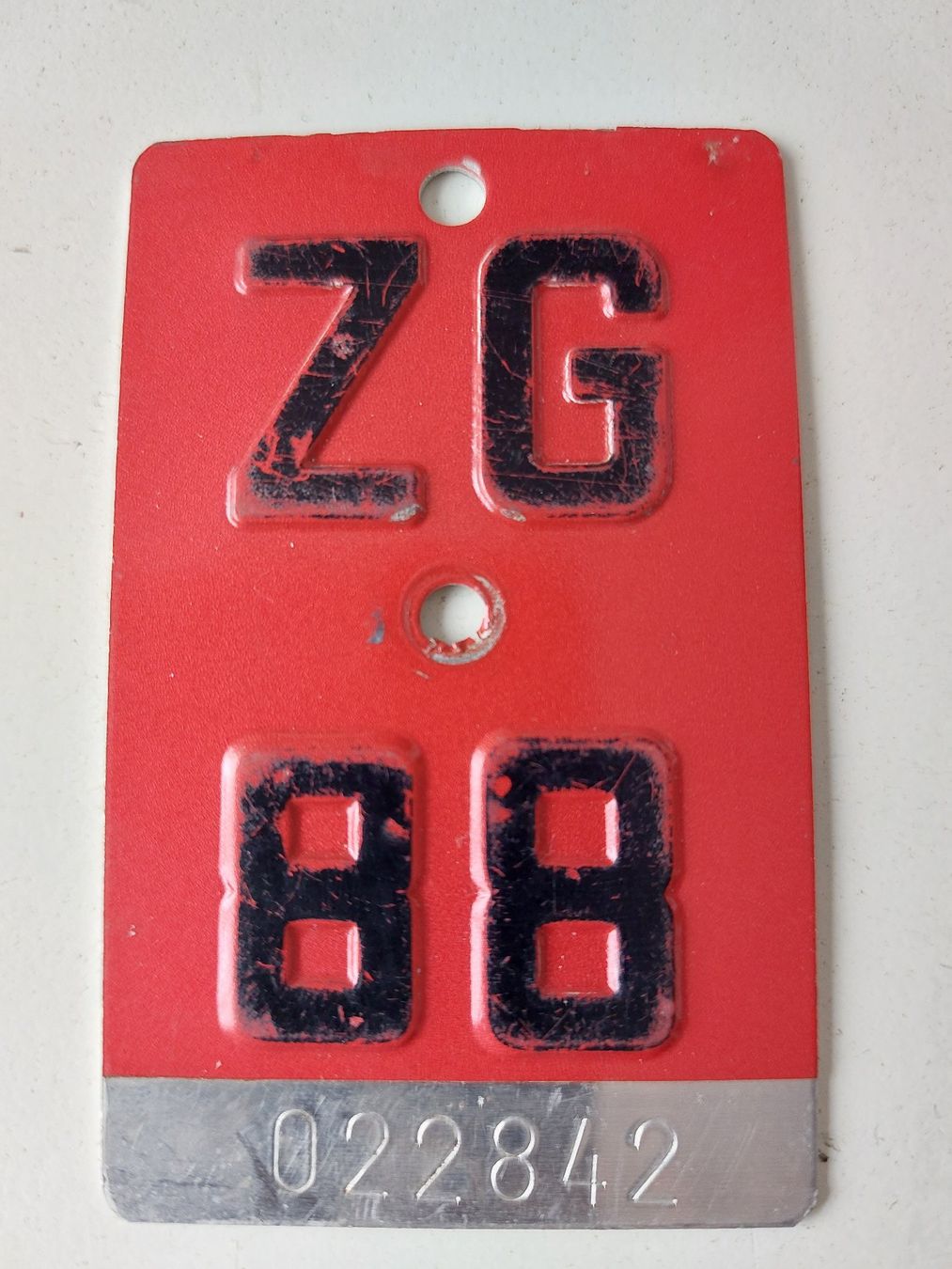 Sachs Insegne: Velonummer ZG 88 plaque Velo – Usato da Schenkon venduto da Uhu007