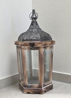 Windlicht-Laterne gross, Holz/Metall, Shabby Chic