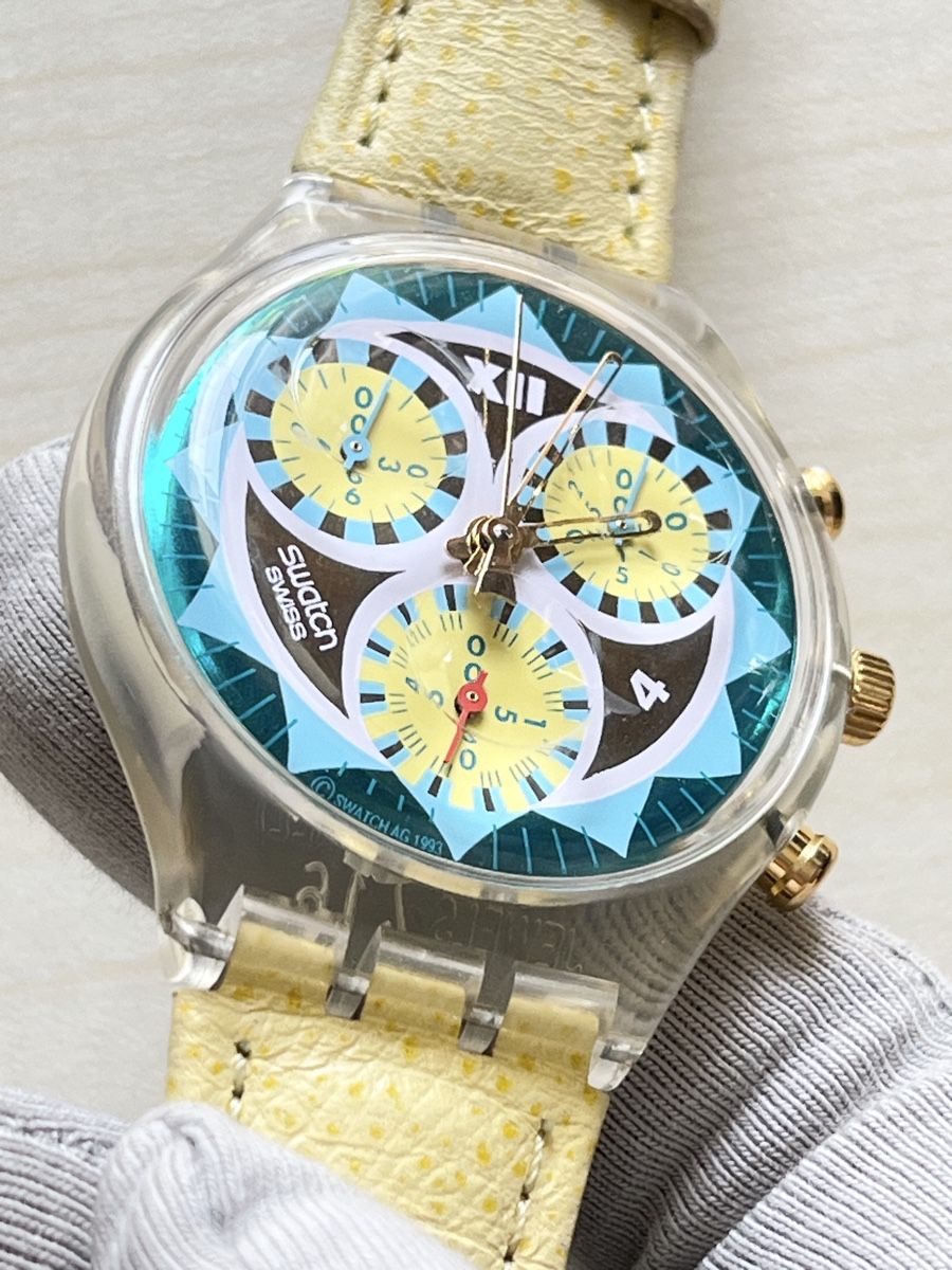 Swatch Uhren: Swatch Chronograph Uhr bunt Lederarmband  – Gebraucht aus Grenchen von chththl 4