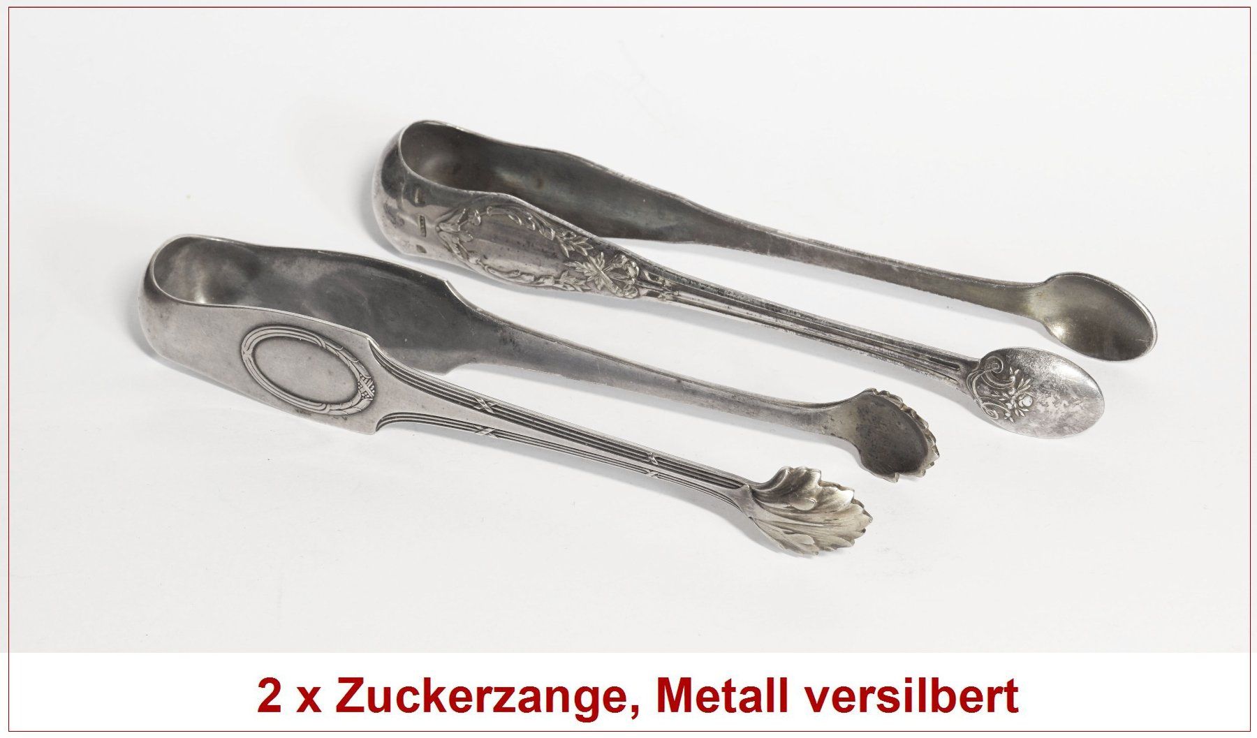 Set di posate: 2 x Zuckerzange versilbert – Usato da Flamatt venduto da samowarow