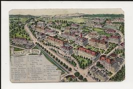 AK 1908 Inselspital Bern 🤓 Panorama mit Beschreibung