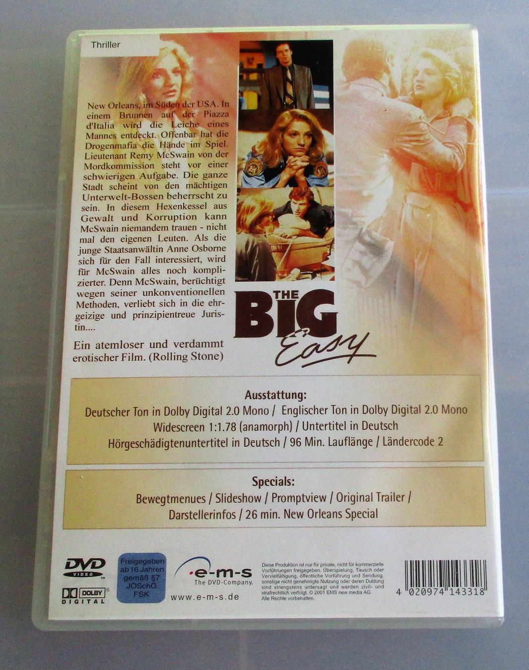 Alle DVDs: THE BIG EASY - Ellen Barkin/Dennis Quaid – Gebraucht aus Wattwil von  1