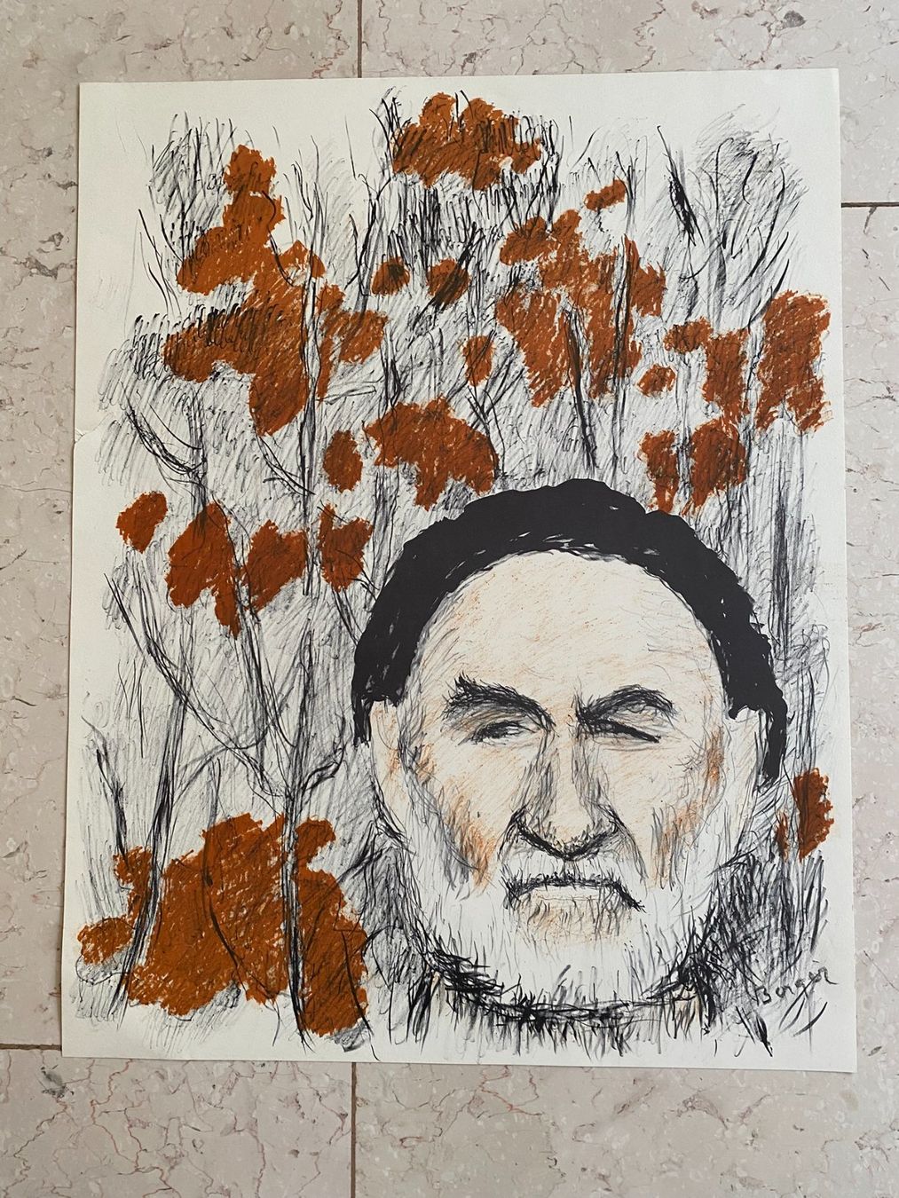 Grafica & Litografie: Hans Berger Selbstportrait - Farblithographie – Usato da Zürich venduto da jesulin05