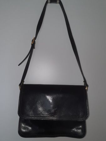 Sac à main en cuir noir Katana