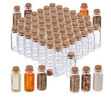 Mini Glasflaschen mit Korken 72er Set