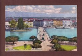 GENEVE - Pont et Quai du Mont Blanc - 1919