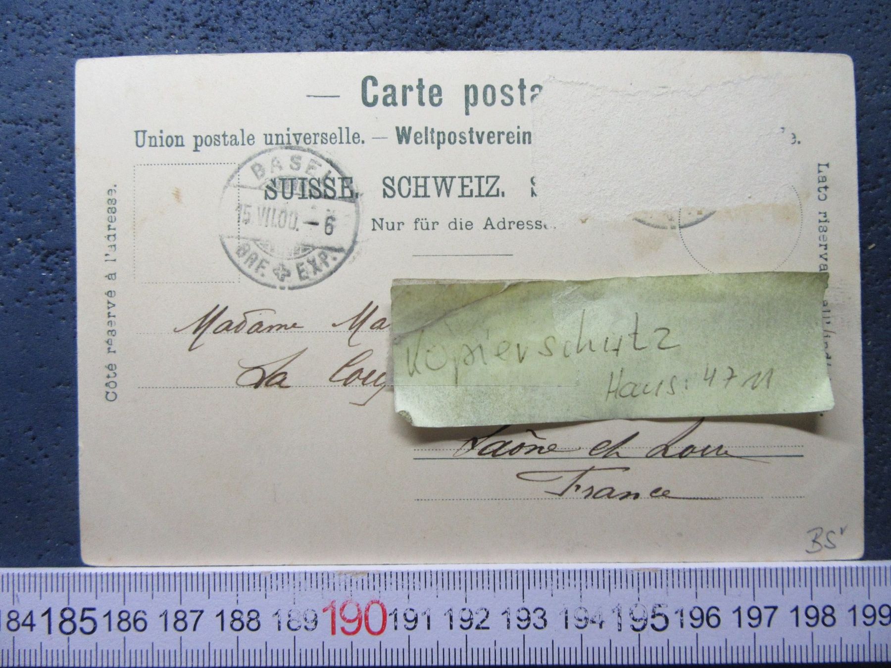 Cartoline postali: BASEL 1900 WIDMANN HANDELSSCHULE AK BS – Usato da Ettingen venduto da Hausi4711 1