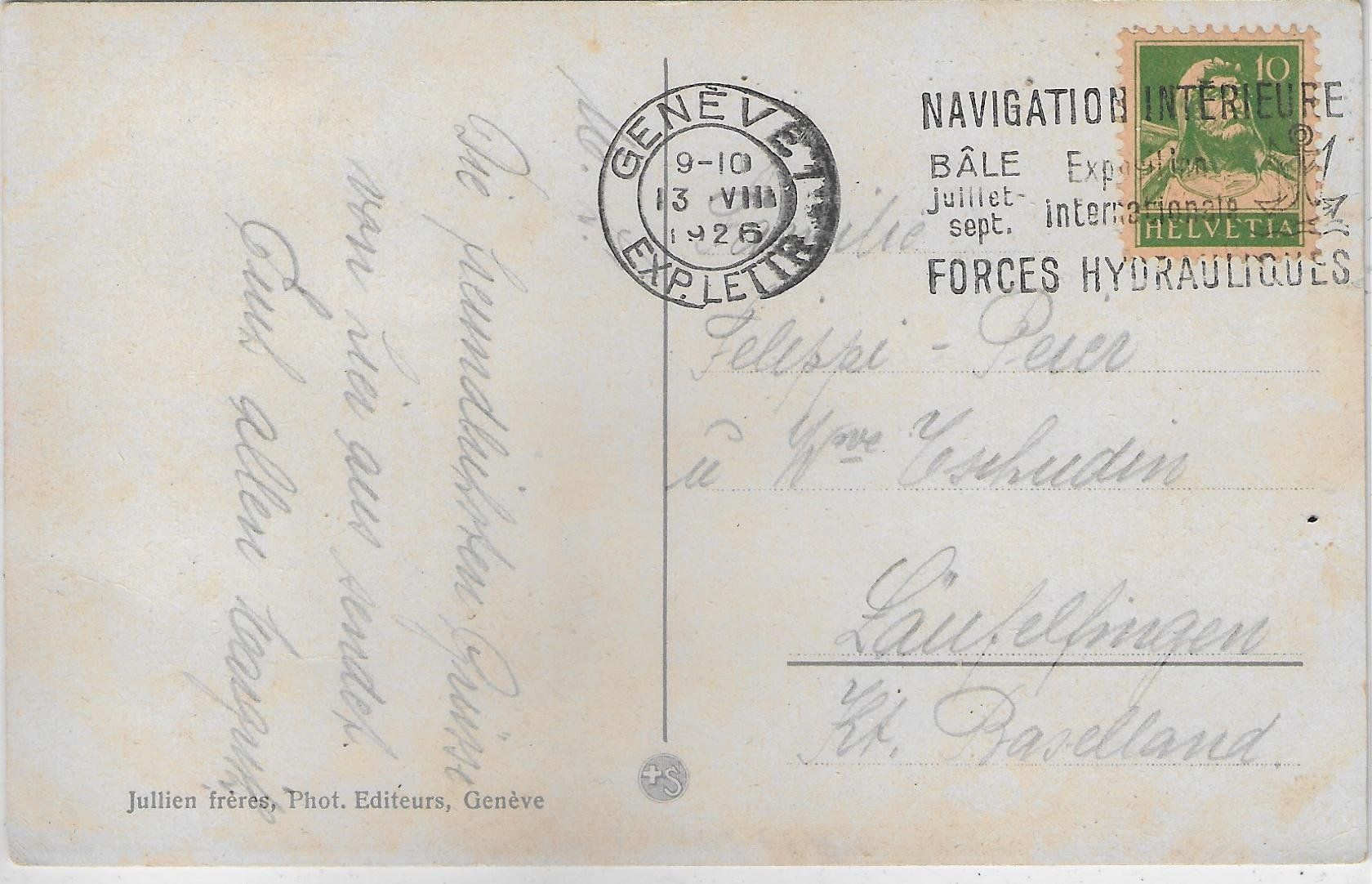 Cartoline postali: Geneve - Jle J.J. Rousseau - Litho – Usato da Ettingen venduto da Kartenplanet 1