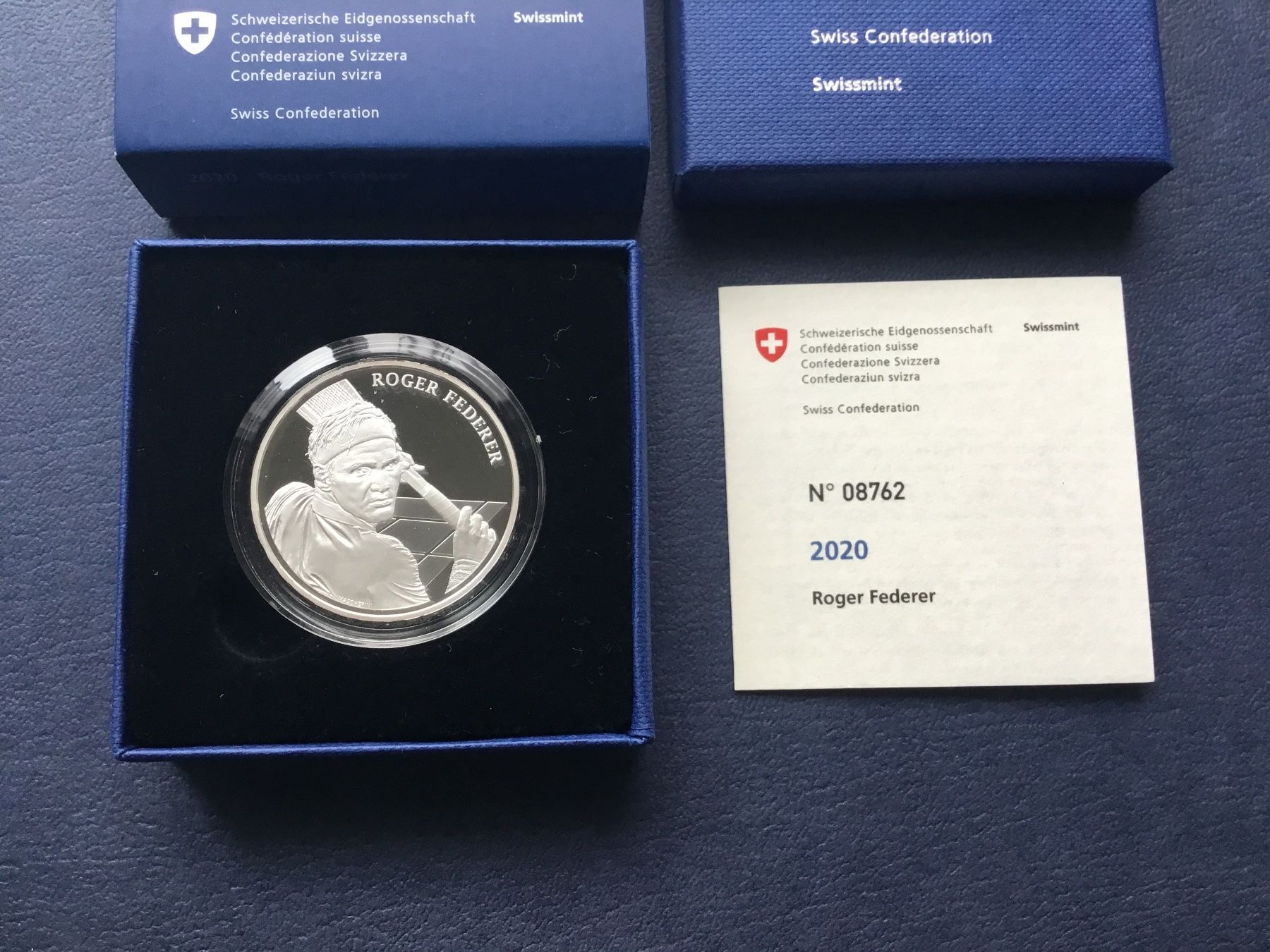 Tutti le monete: 20 Franken Silbermünze R.Federer 2020 PP – Nuovo e nell'imballaggio originale da St. Margrethen SG venduto da alfapeugeot10 2