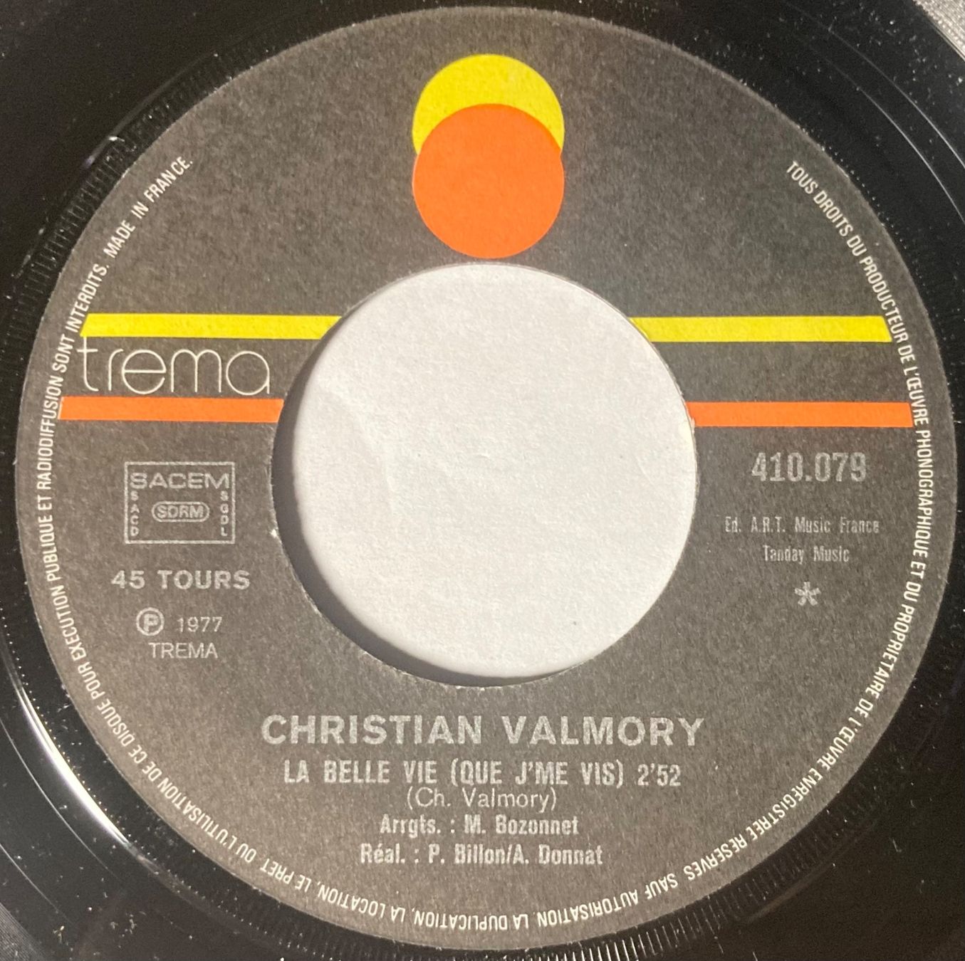 Dischi in vinile: CHRISTIAN VALMORY - LA BELLE VIE – Usato da Poliez-Pittet venduto da Newtown-Records 2