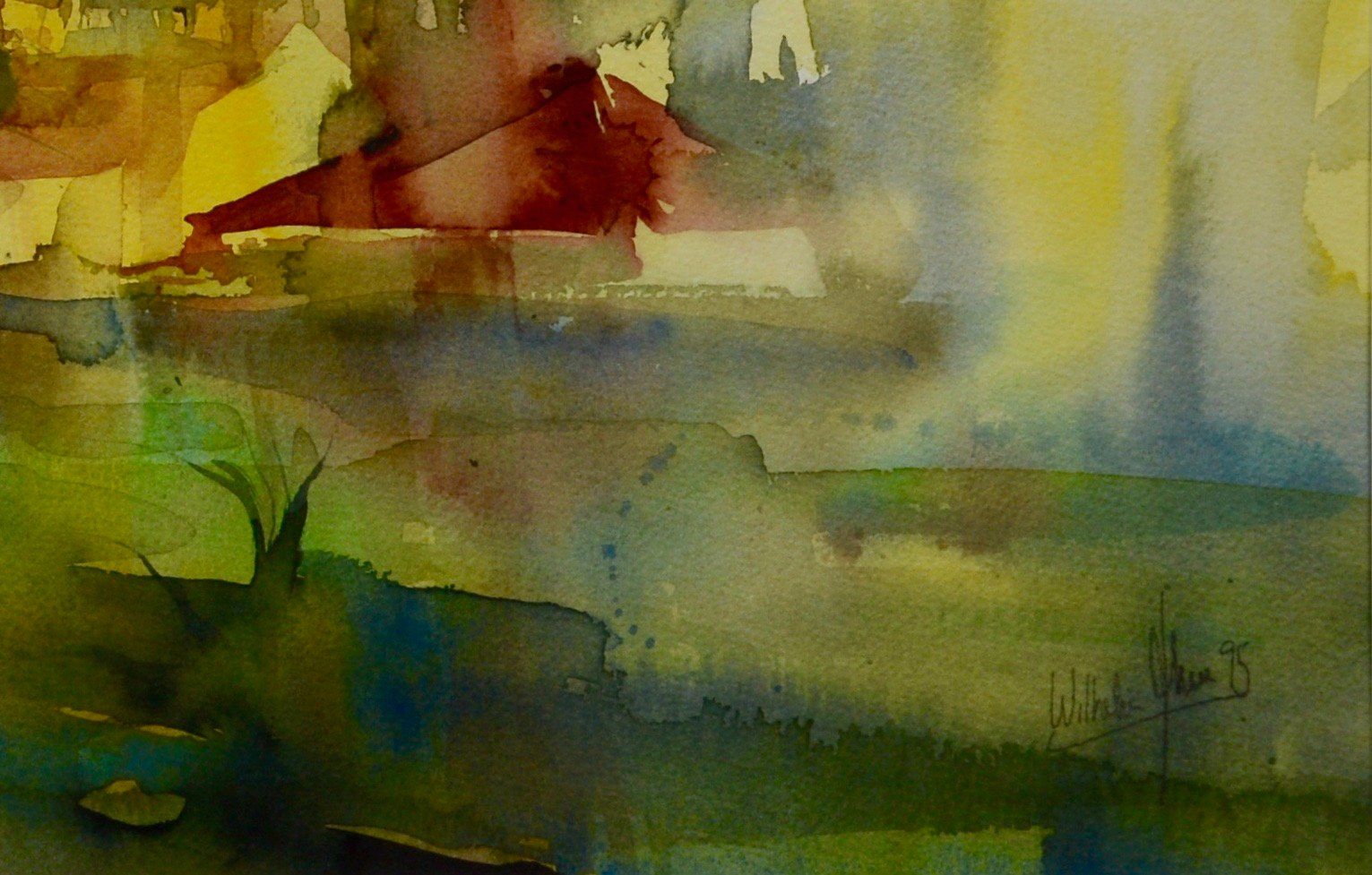 Gemälde: Aquarell "Aarau" - W. Glur - 1975 – Gebraucht aus Oberkulm von Seebrise 2