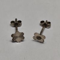 Vintage Silver silber Stud Earrings Boucles d'Oreilles #A4