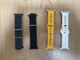 4 Silikonarmbänder Apple Watch 44-49 oder Ultra