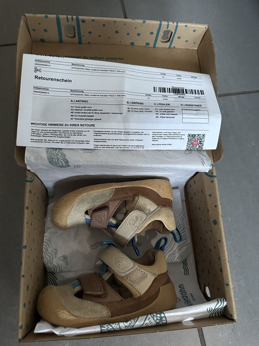 Affenzahn Scarpe per ragazzi: Affenzahn Sandale Grösse 22 beige  – Usato da Zürich venduto da Rania68 5