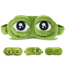 Schlafmaske Frosch Design grün Plüsch