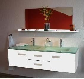 Lavabi & lavandini: 150cm GLASS Doppelwaschtisch  WEISS – Nuovo e nell'imballaggio originale da Dietikon venduto da Baedershop24 4