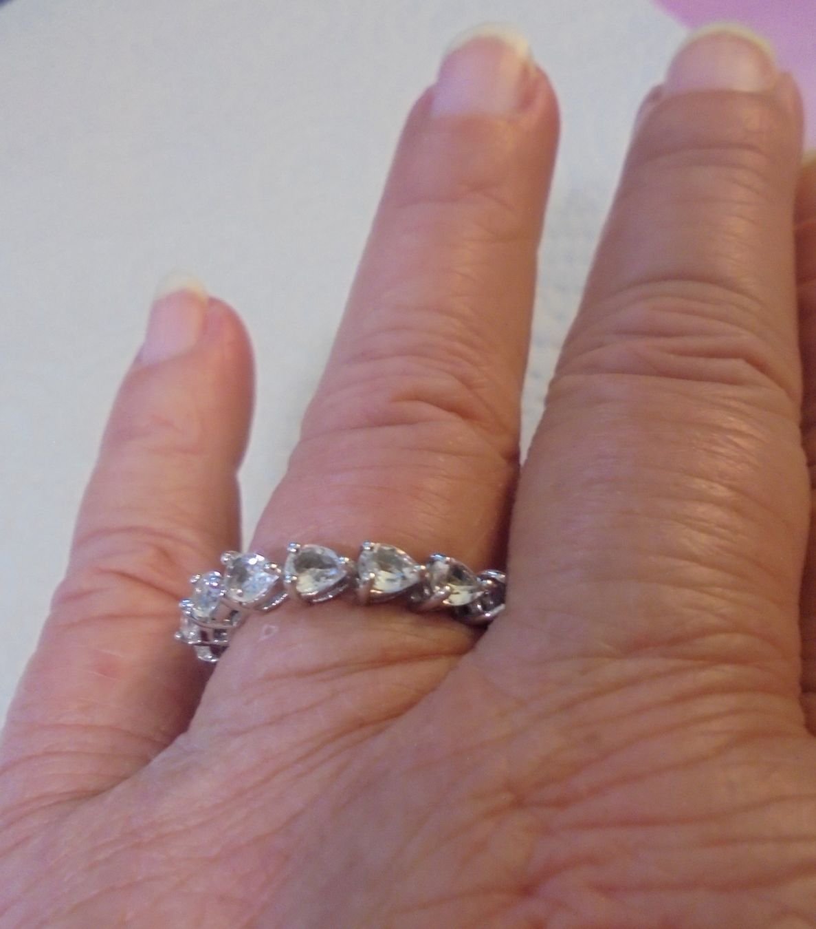 Ringe: Echtschmuck: Eternity-Ring mit Weissem Topas, Silber 53/17 – Neu (gemäss Beschreibung) aus Zuchwil von maumauchi 3