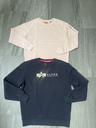 2 Alpha Industries Pullover Set blau rosa Grösse S