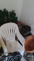 Stapelbare weisse Stuhl-Set für Garten/Balkon, 4 St.
