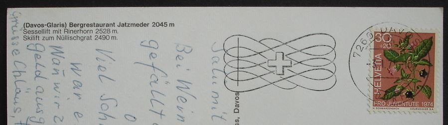 Cartoline postali: DAVOS Rinerhorn, Sessellift, Skilift – Usato da Jona venduto da philajona 1
