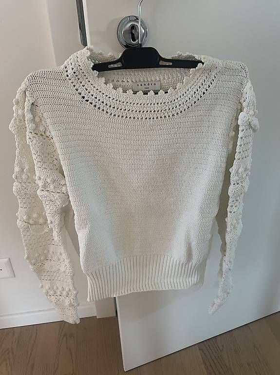 Sandro Maglioni & Felpe: Sandro Paris Häkelpullover  Cremeweiß – Usato da Breganzona venduto da maggy_l