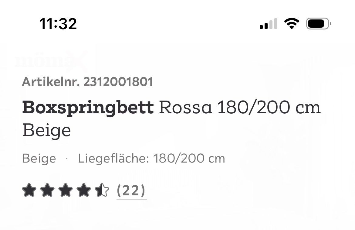Mömax Betten: Boxspringbett 180x200 – Gebraucht aus Kloten von jiy_mq2s
