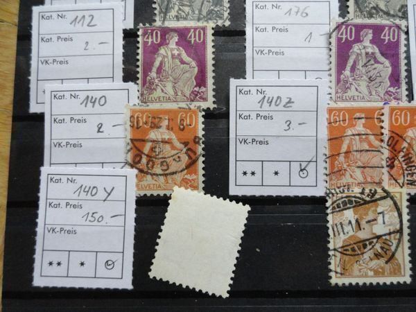 Tutti i francobolli: Kleinlot ab 1908. Diverse sitzende Helvetias – Usato da stäfa venduto da brandy66 2