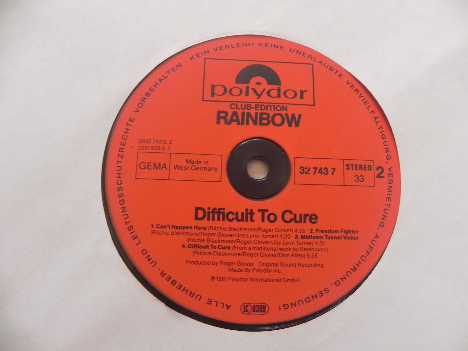 Dischi in vinile: LP brit. Hardrock Band Rainbow 1981 Difficult...Club-Edition – Usato da Siebnen venduto da krimsie 5
