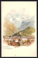 Litho Interlaken, Panorama mit Jungfrau