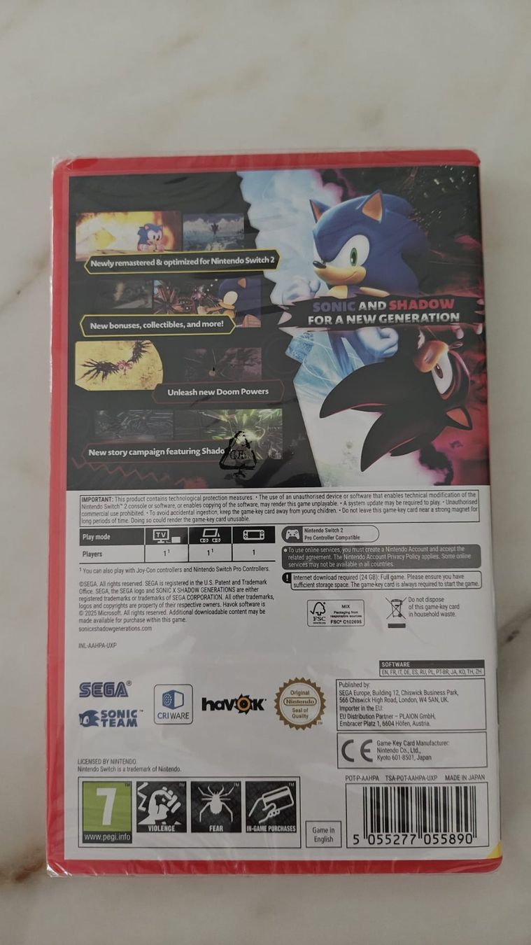 Nintendo Jeux: Sonic X Shadow Generations Nintendo Switch 2 – D'occasion à Steinach par Giusep7 1