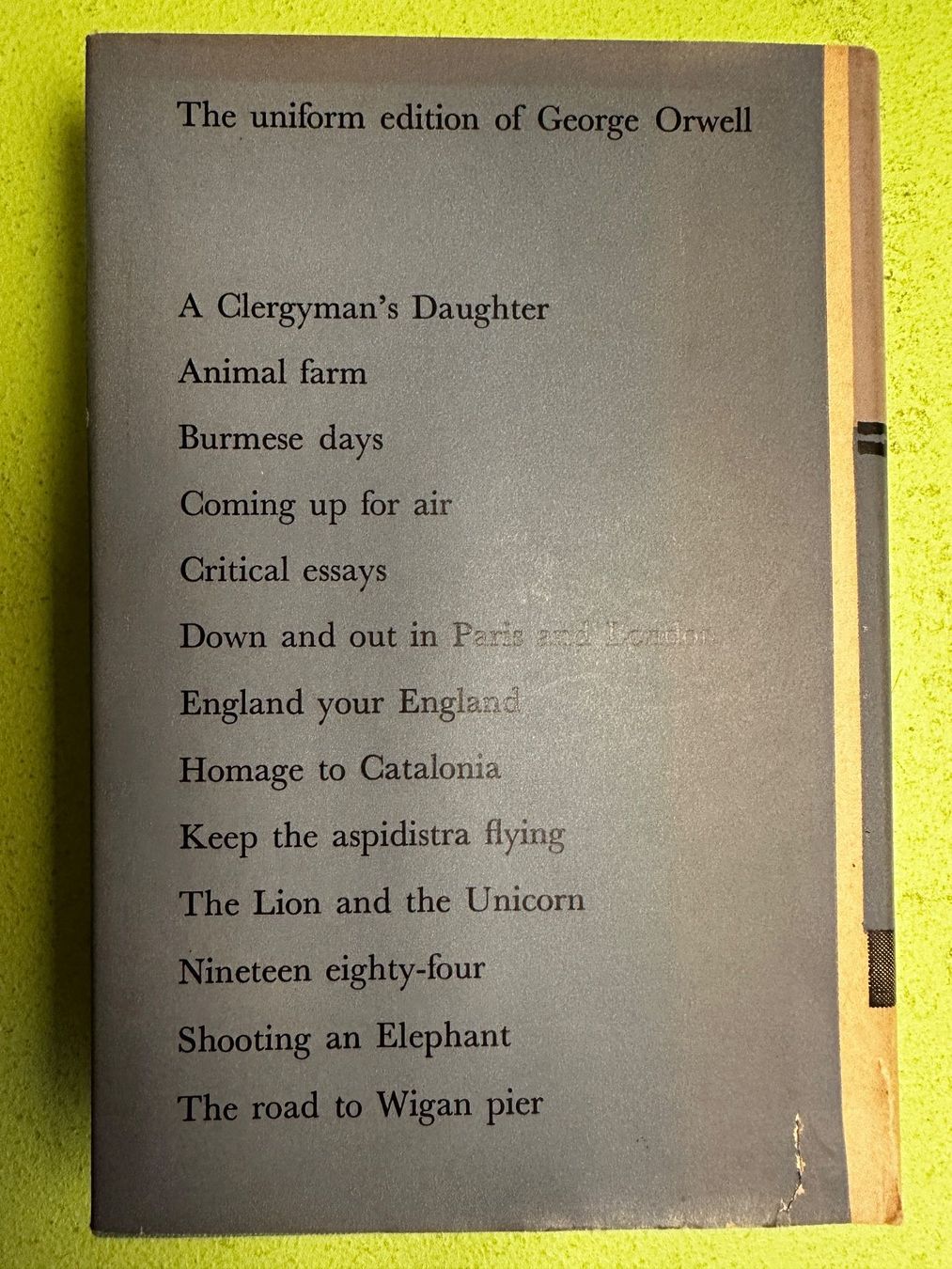 Libri: George Orwell: Keep the aspidistra flying. 1962 – Usato da Zürich venduto da allp 1