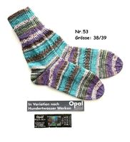 Handgestrickte "Hundertwasser" Socken  Grösse: 38/39  Nr.53