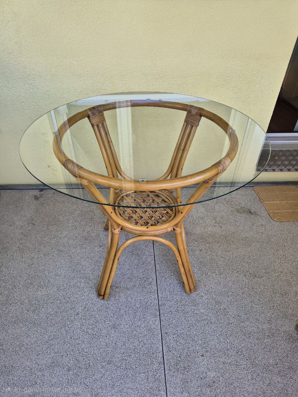 Tavoli: Rattan-Glastisch rund – Usato da Bassersdorf venduto da Stallone89