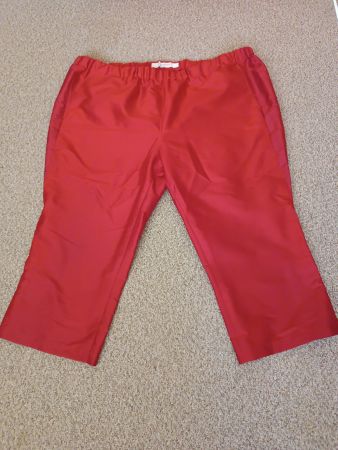 Seidenhose Capri Damen Rot