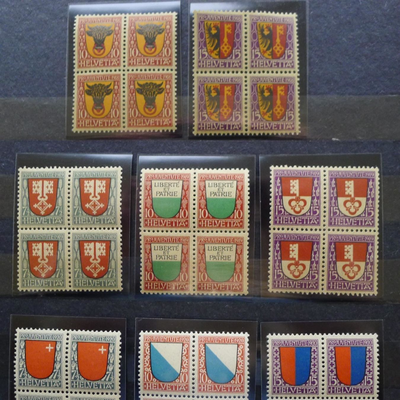 Tutti i francobolli: 1913-1963, ** postfrische Viererblöcke Pro Juventute!! – Usato da Sursee venduto da Luzernerraute 6