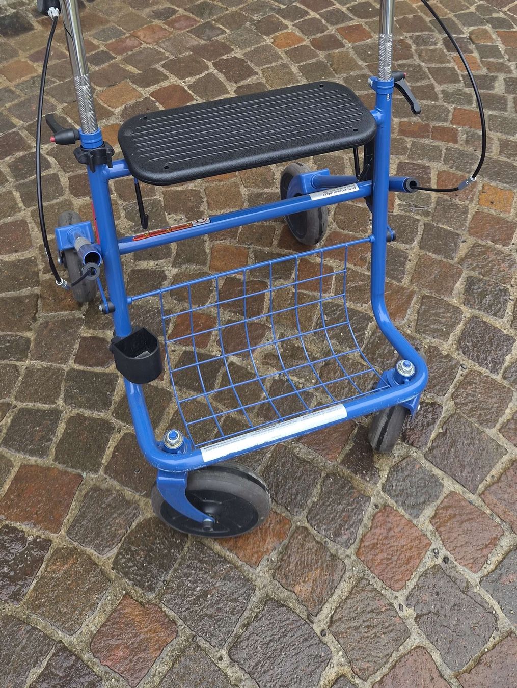 Ausili per la deambulazione: Gehhilfe mit Sitz und Korb gebraucht blau – Usato da Diessenhofen venduto da Obscuro94