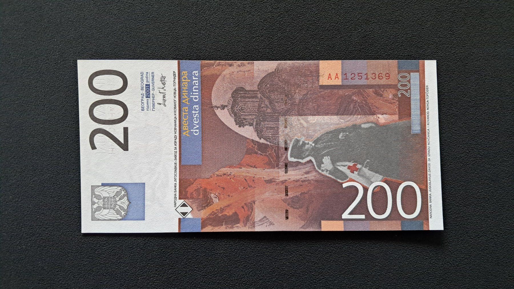 Banconote: Jugoslawien 200 Dinara 2001 Unc – Nuovo e nell'imballaggio originale da Lufingen venduto da E-Auktion 1