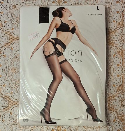 Fashion Straps Strumpfhose Ouvert Schwarz 20DEN Gr.L