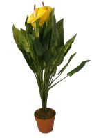 Decoflower Anthurium mit gelben Blüte...