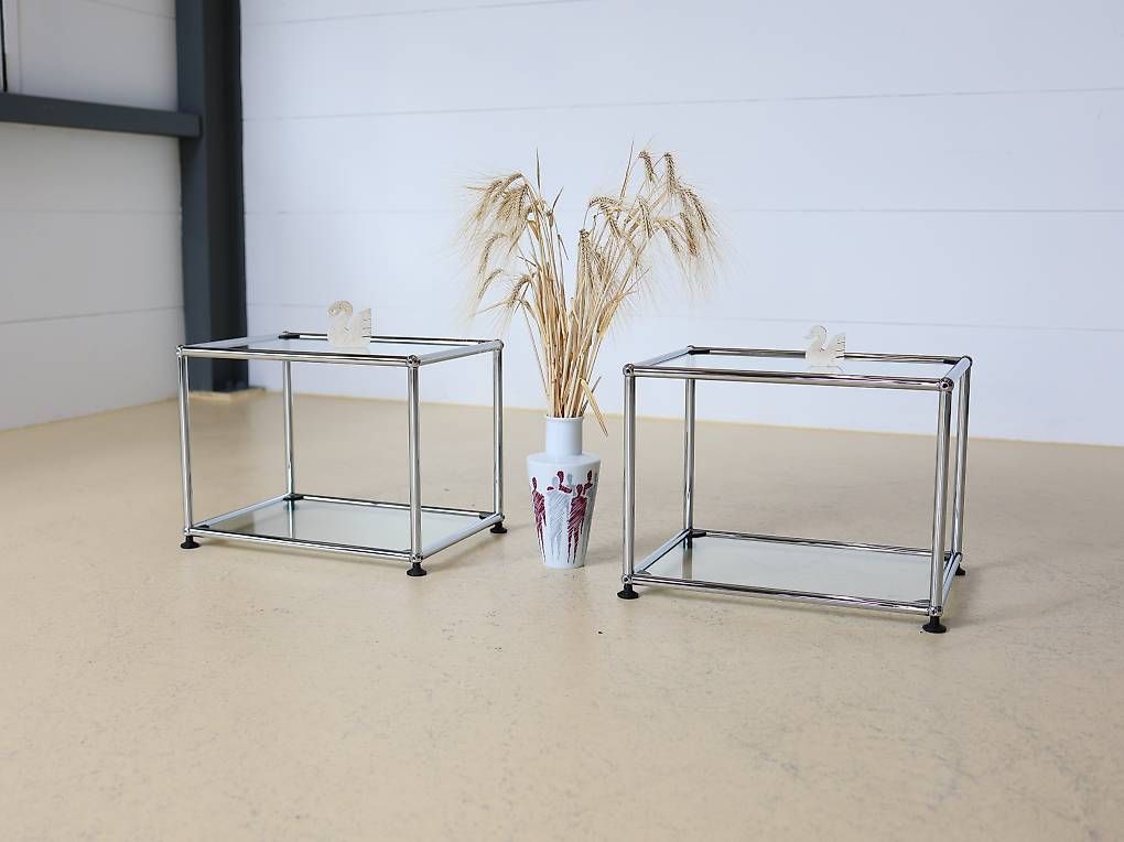 USM Tavoli: USM Haller Beistelltische aus Glas – Usato da Meinisberg venduto da atelier_TILIJA 8