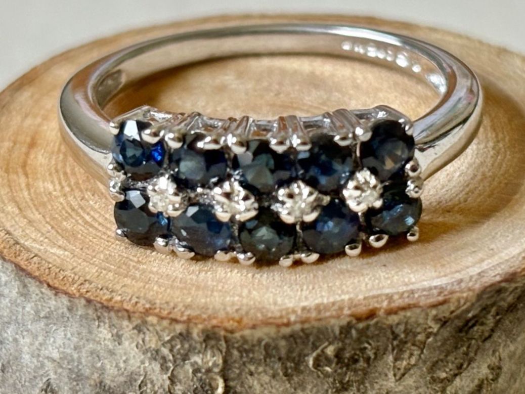 Anelli: Saphir Ring, Brillanten, Gr. 56, Silber 925 – Nuovo (secondo la descrizione) da Brugg AG venduto da lau_9rvy 4
